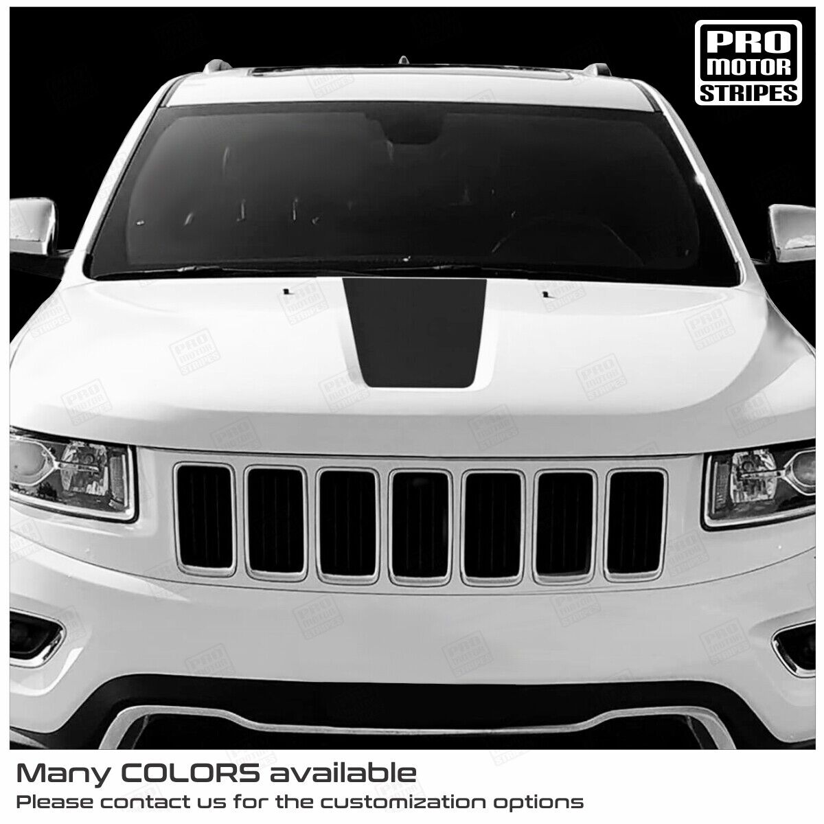 Jeep Grand Cherokee 2011-2021 Hood Center Accent Decal Stripes (Choose Color)