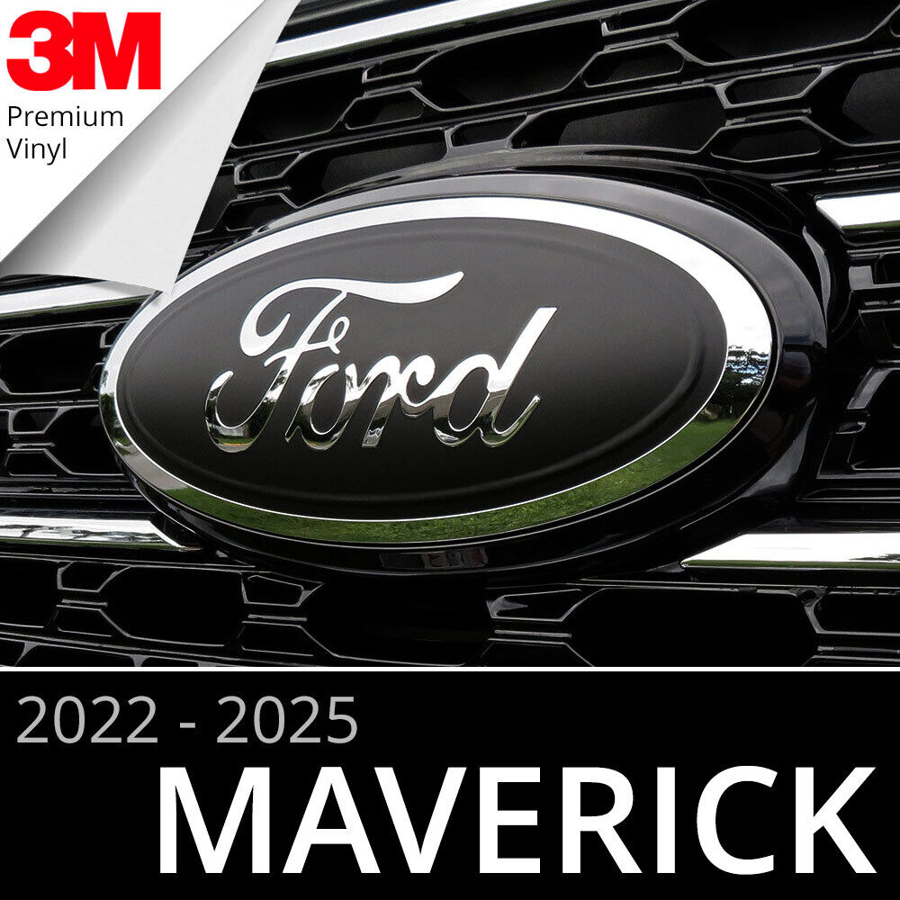 2022-2025 Ford Maverick Logo Emblem Insert Overlay Decals MATTE BLACK (Set of 2)