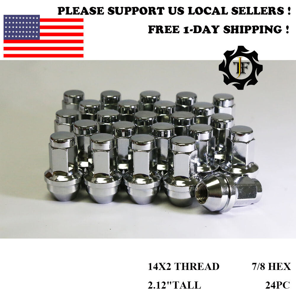 24PCS or 32PCS | 14X2 | FORD OEM SOLID STEEL CHROME LUG NUTS FOR F-150/250/350 