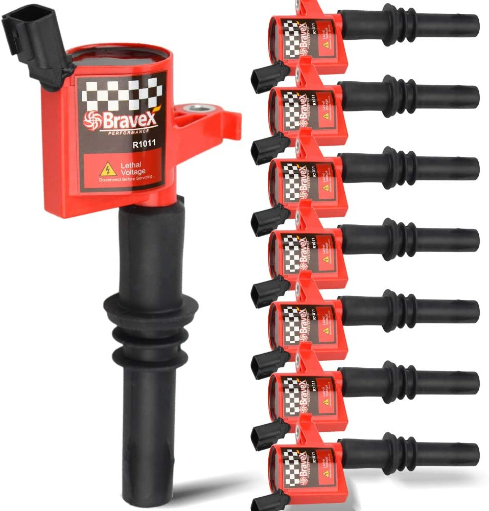 High Performance Pack of 8 Straight Boot - Upgrade 15% More Energy Ignition Coil