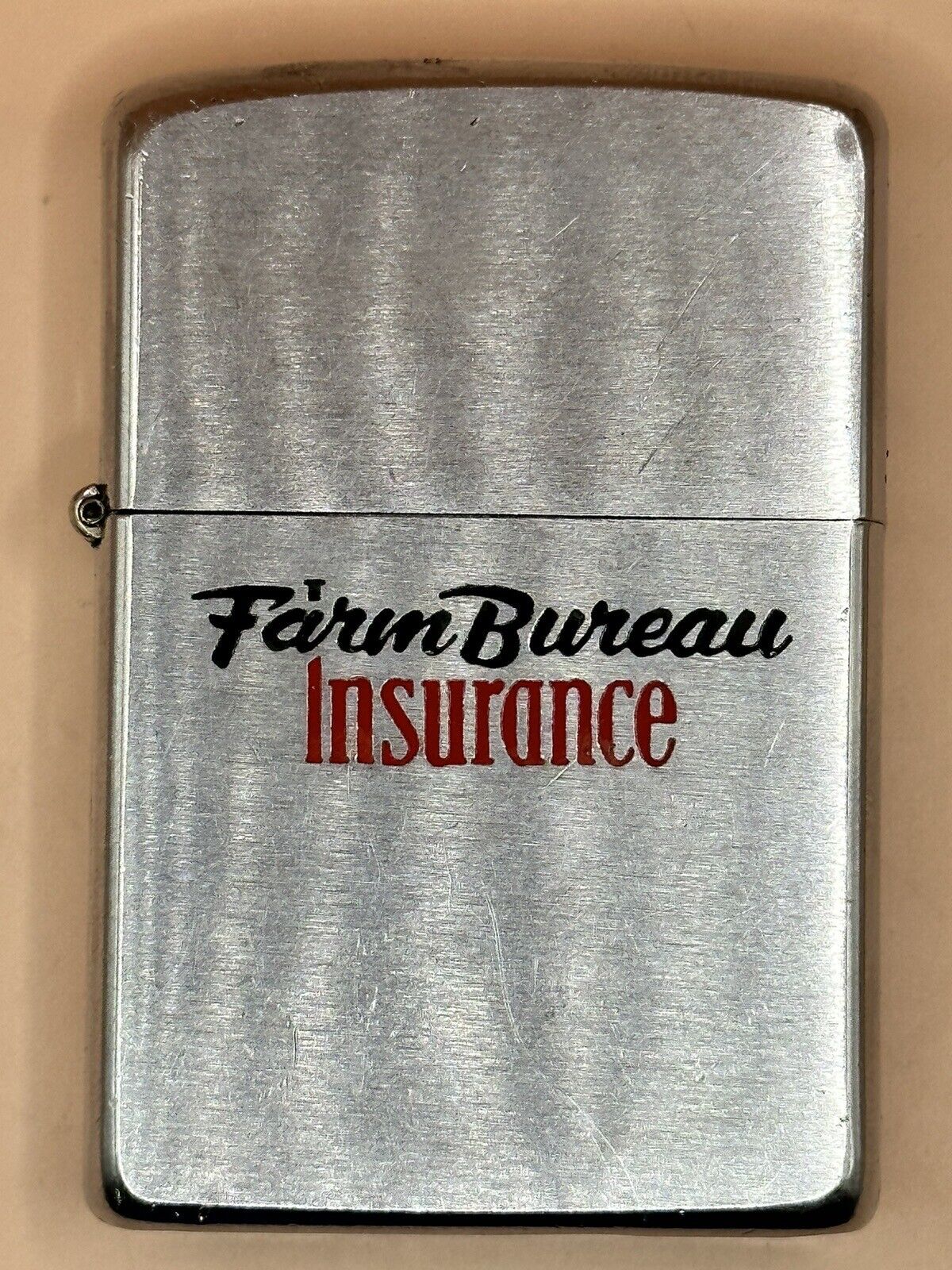 Vintage 1971 Farm Bureau Insurance Chrome Zippo Lighter