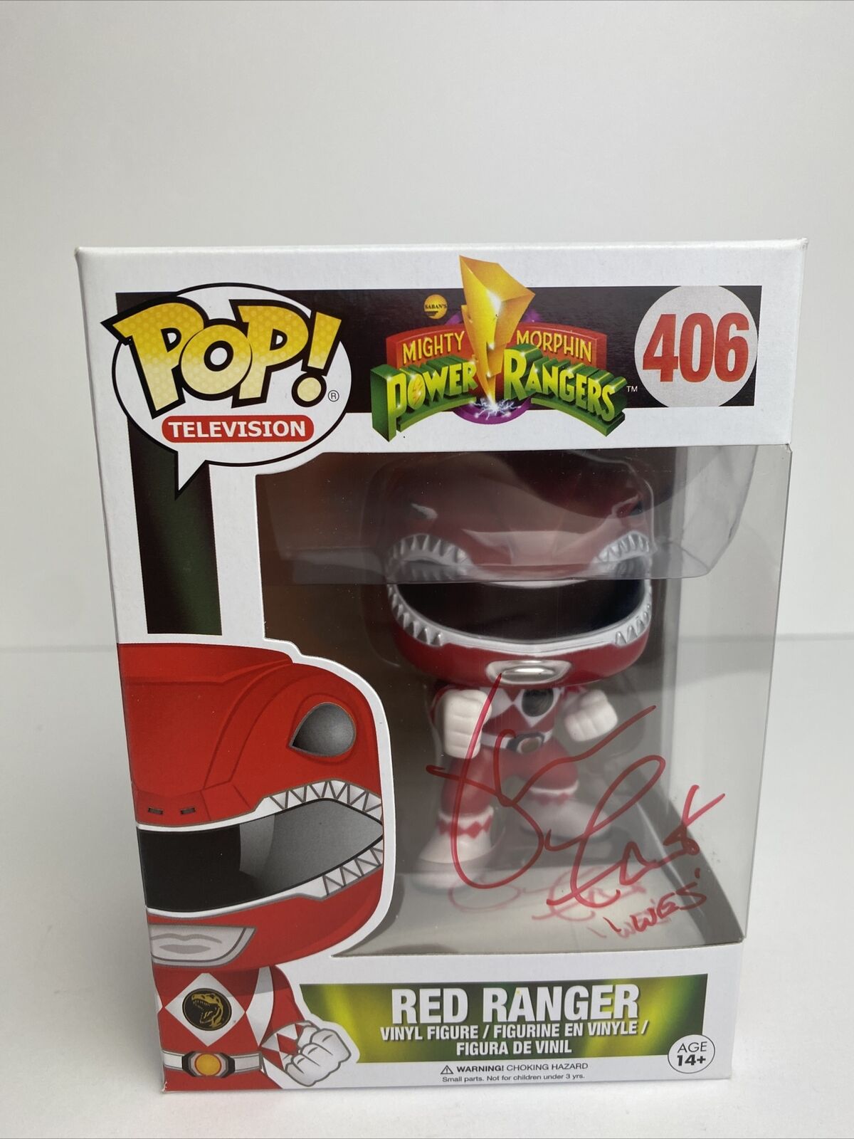 Funko Pop Power Rangers #406 Red Ranger Signed by Jason Faunt As Wesley Collins