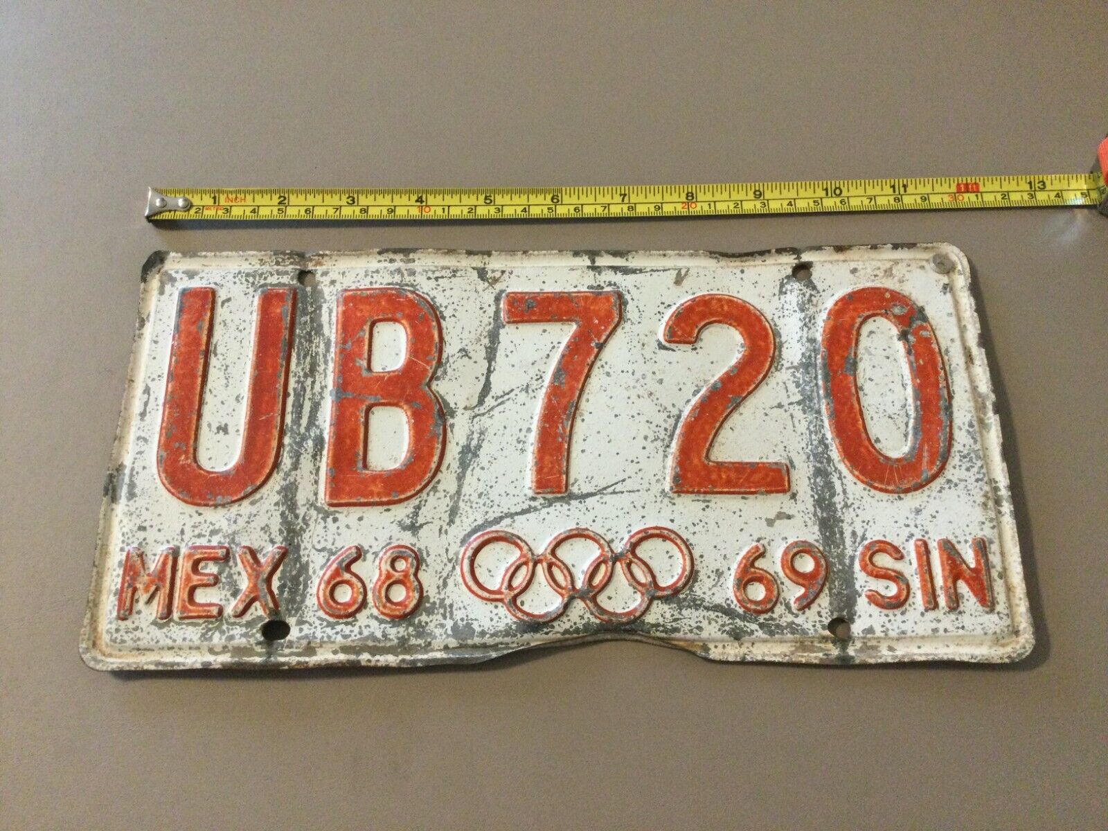 MEX 68 (olympic rings)  69 SIN-License Plate- Expired - Man Cave - Arts & Crafts