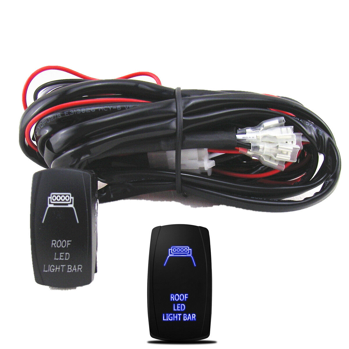 300W Car 4X4 4WD 5-Pin Roof LED Light Rocker Switch Wiring Harness 40 Amp Relay