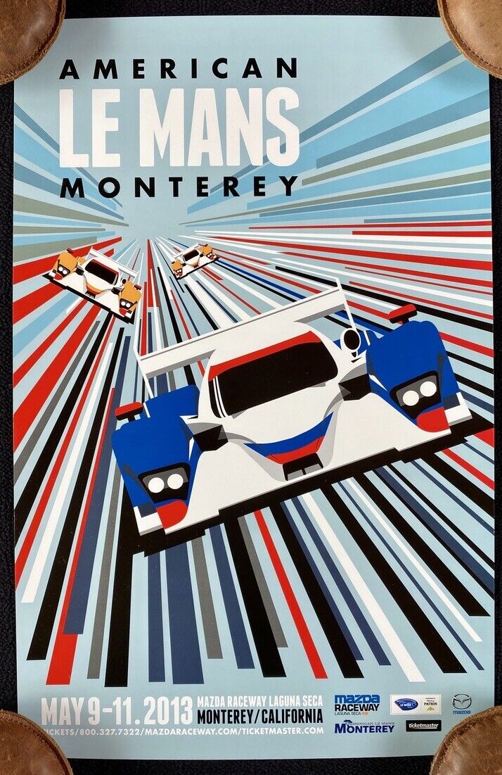 2013 American Le Mans Series ALMS Poster Mazda Laguna Seca Raceway Monterey