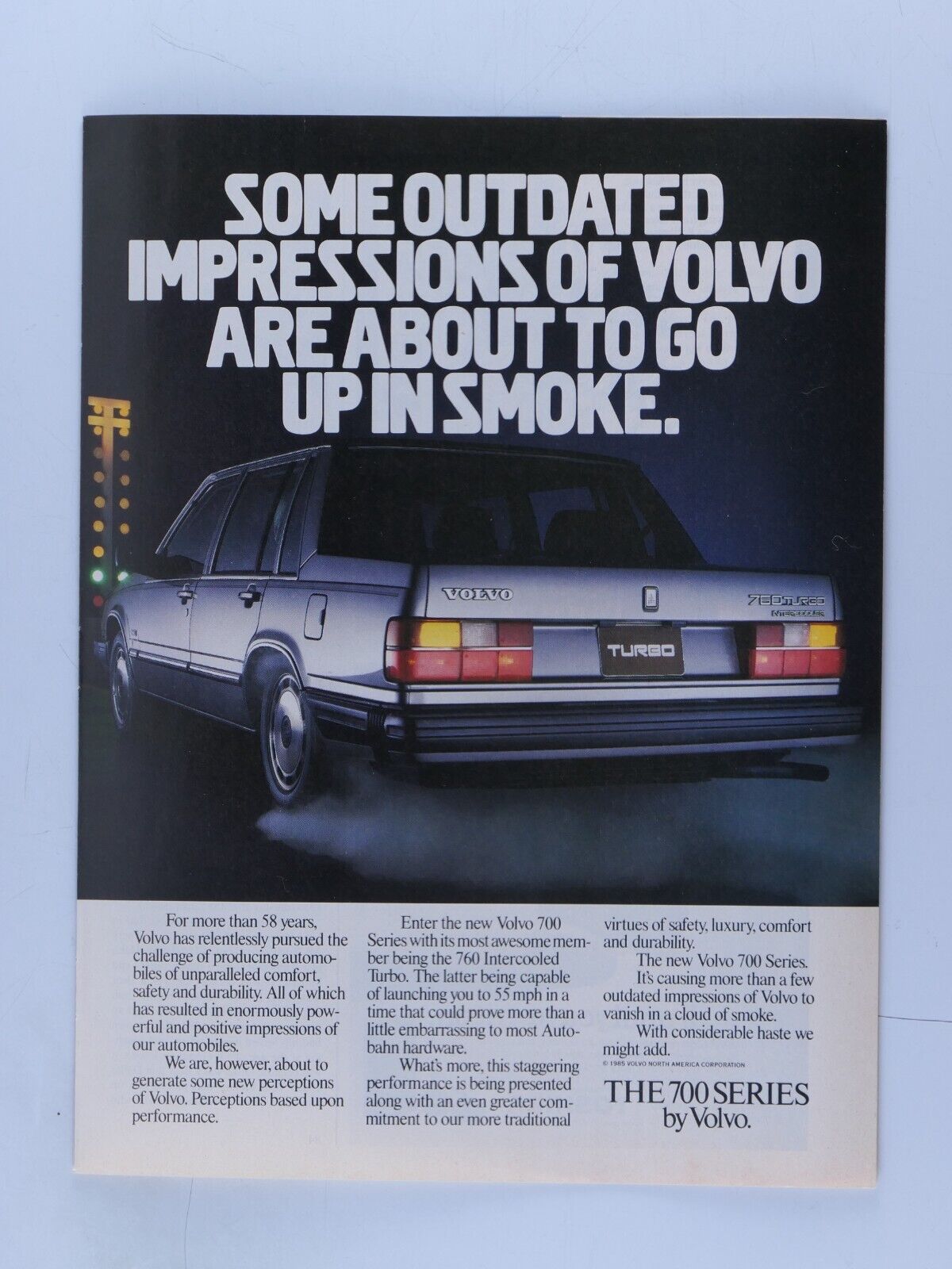 1985 Volvo 700 Series Vintage Original Print Ad 8.5 x 11\