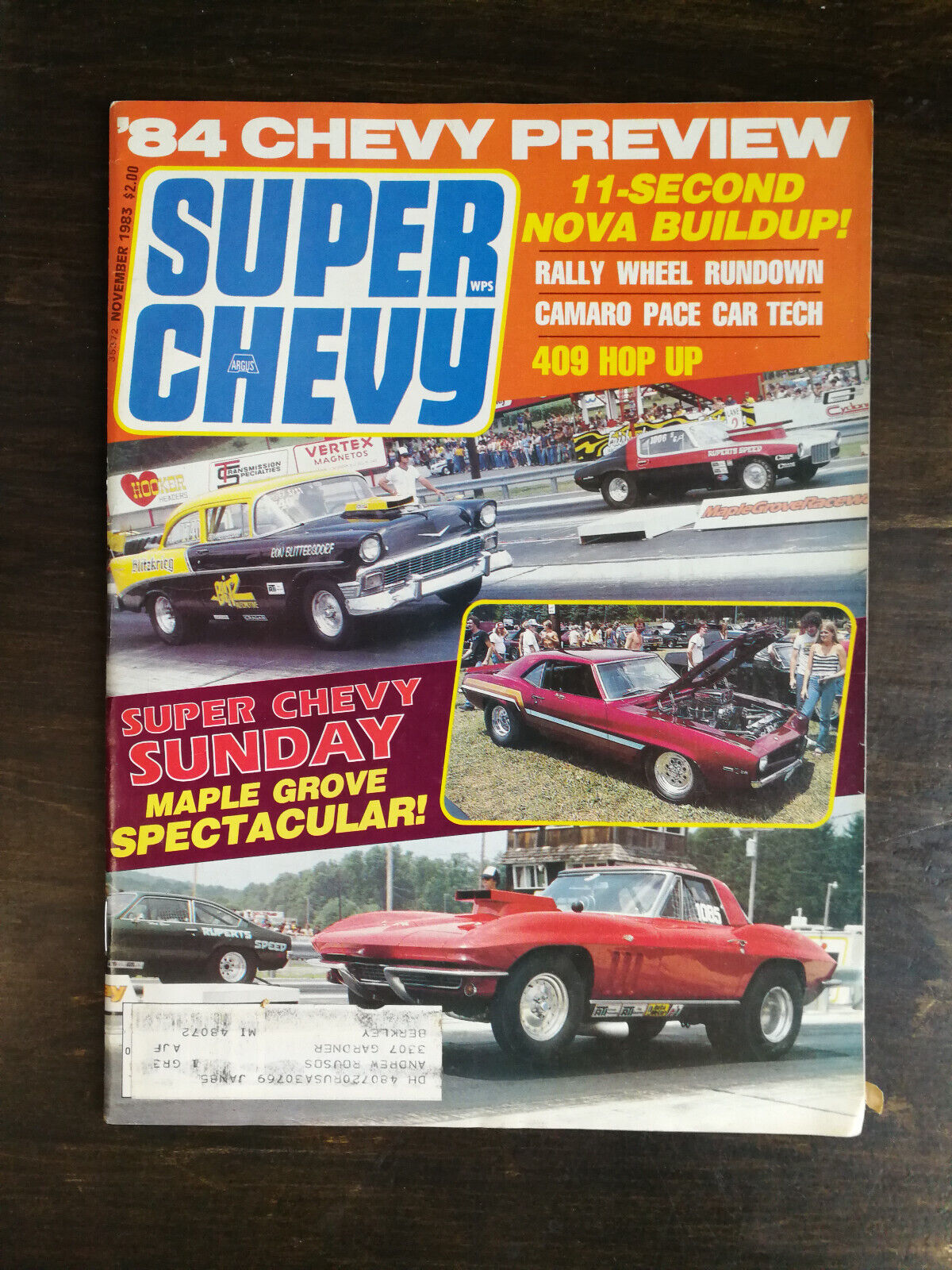 Super Chevy Magazine November 1983 1967 & 1969 Camaro - 1940 & 1949 Chevy  1022