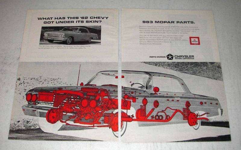 1966 Chrysler Mopar Parts Ad - \'62 Chevy Under Skin