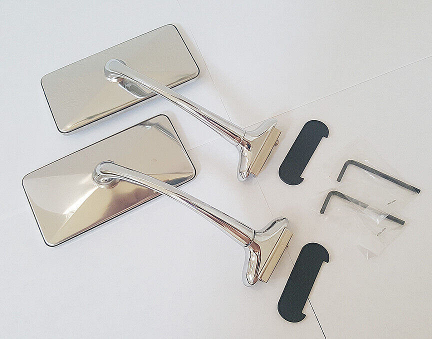 VINTAGE STYLE SQUARE DOOR EDGE MIRRORS CLASSIC TRUCK JEEP HOTROD COMPLETE KIT   