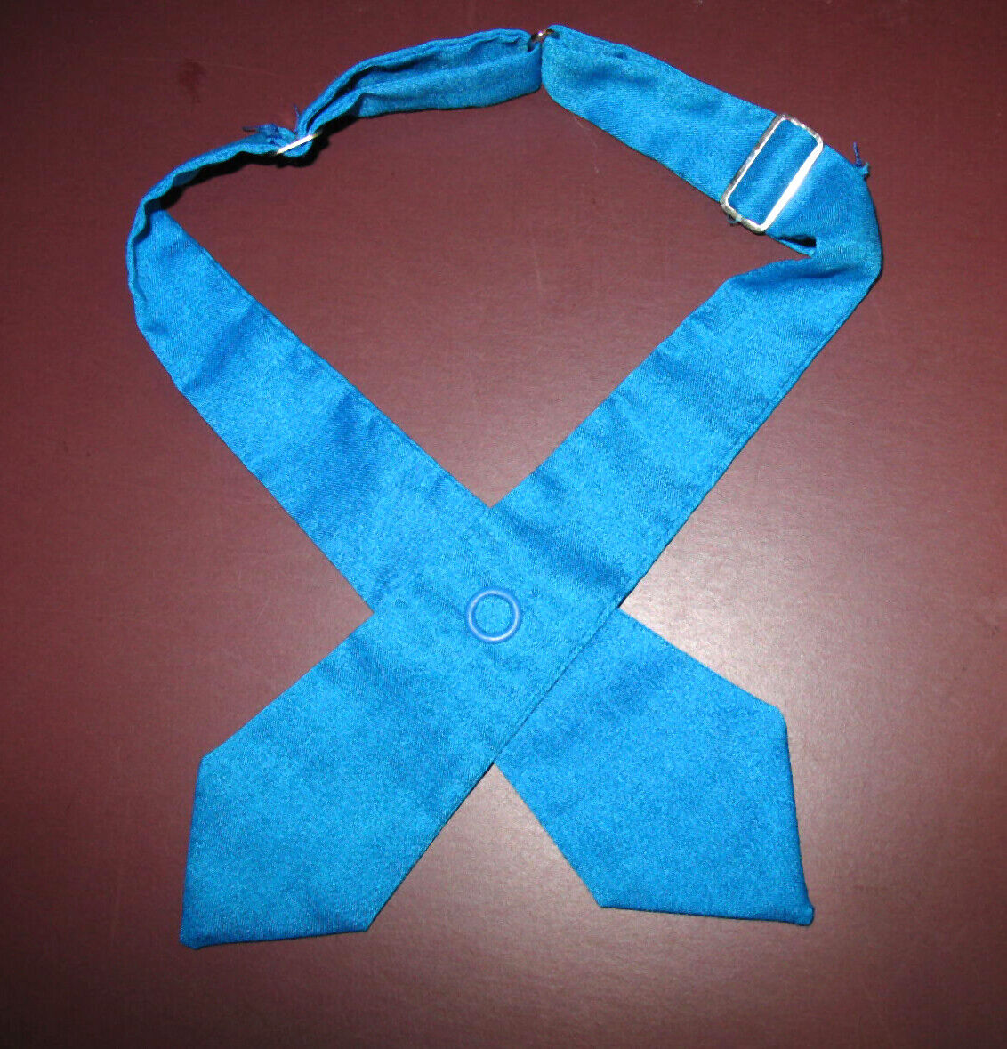 UNUSED 1985, OFFICIAL BLUE TIE for Jr GIRL SCOUT UNIFORM  Snap Front HALLOWEEN