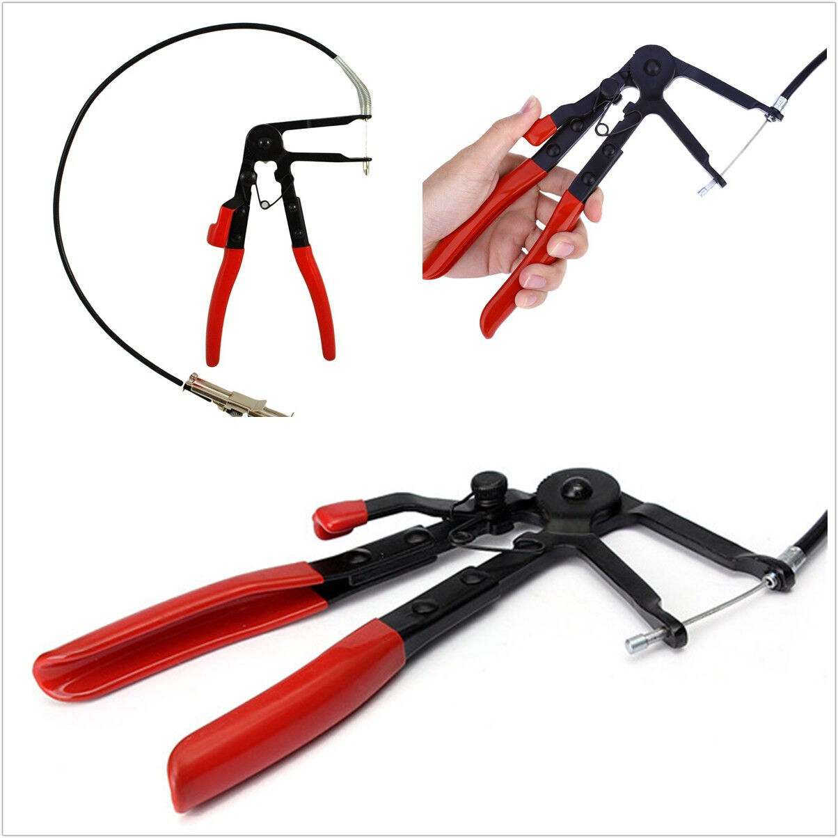Professional Autos Wire Long Reach Hose Clamp Plier Tool For Fuel Oil Water Pipe
