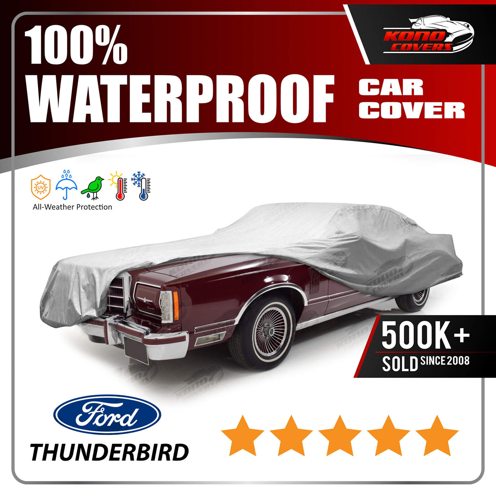Ford Thunderbird Hardtop 6 Layer Waterproof Car Cover 1975 1976 1977 1978 1979
