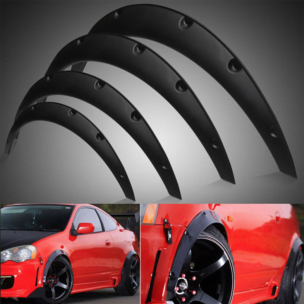 4 Pcs Universal Car Fender Flares Flexible Durable Body Wheel Extra Wide Arches