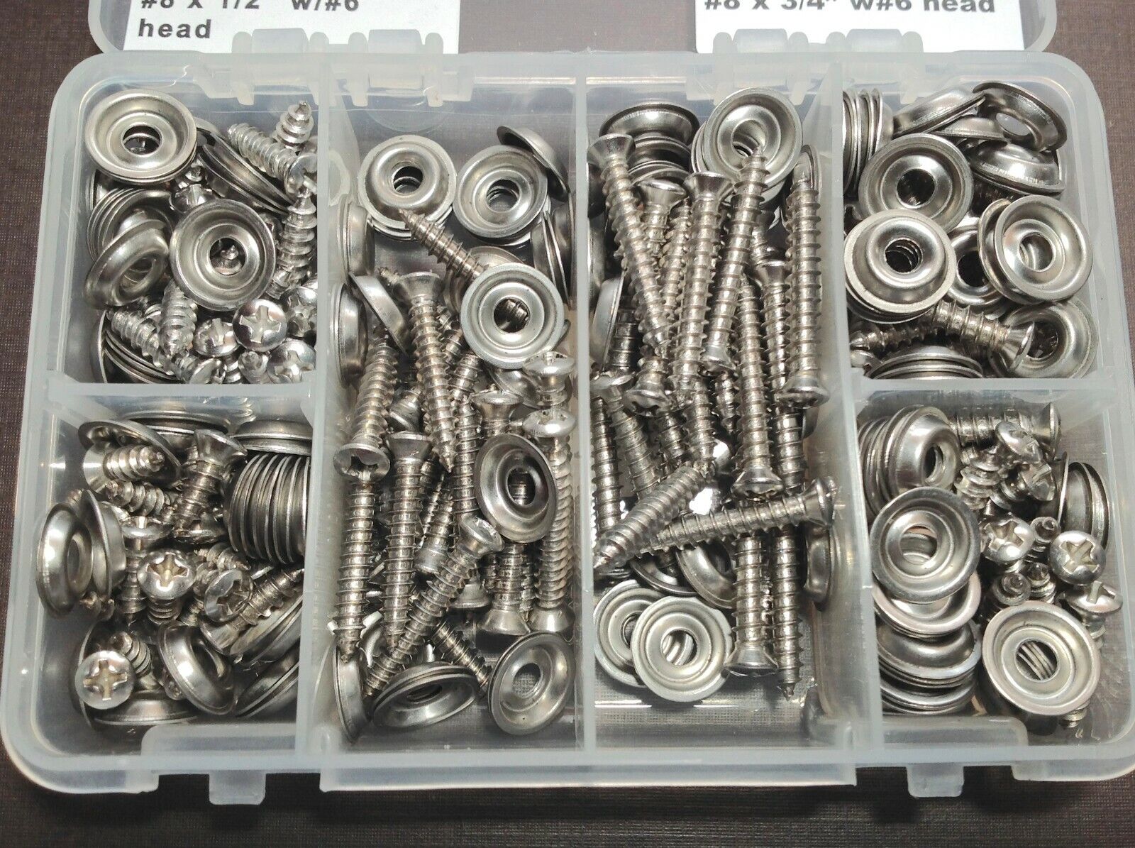150 pcs GM #8 w/#6 oval head stainless door kick panel screws washers assortment
