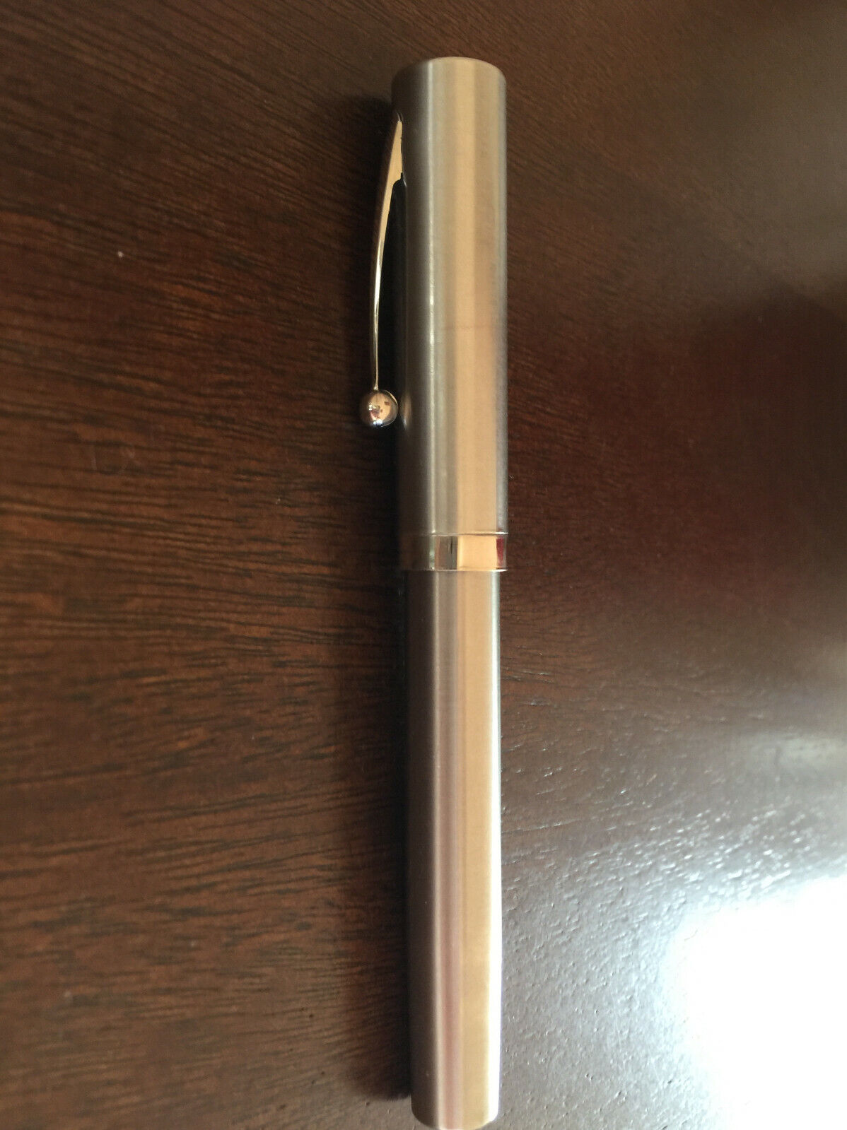 Vintage Sheaffer Chrome Ballpoint Pen with Chrome Cap and Trim, black ink