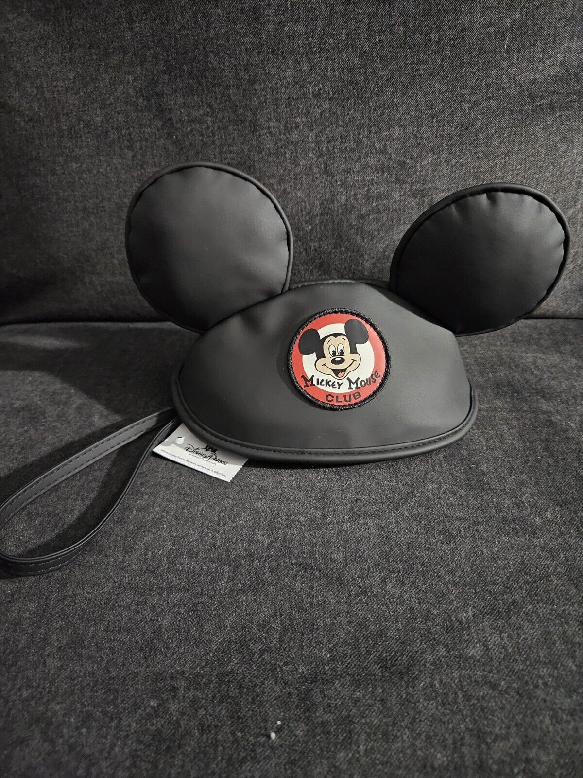 Disney Parks Mickey Mouse Club Ears Hat Zippered Wristlet Clutch Purse NEW