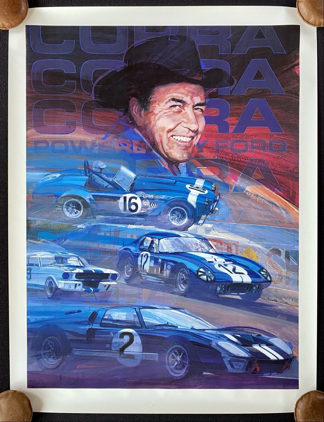 Carroll SHELBY Cobra Powered by Ford Daytona 427 GT40 Mustang Poster