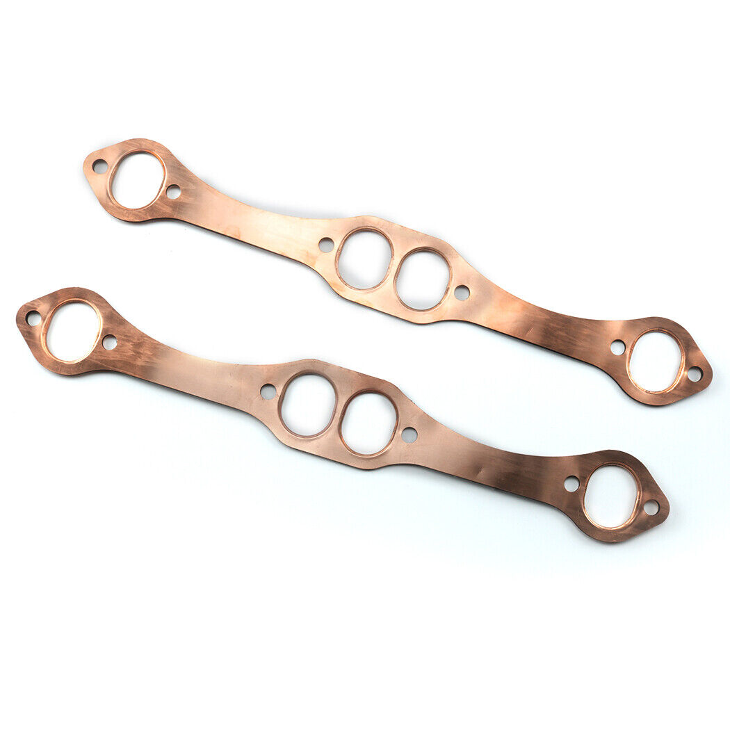 SBC Oval Port Copper Header Exhaust Gaskets For SB Chevy 327 350 383 Reusable