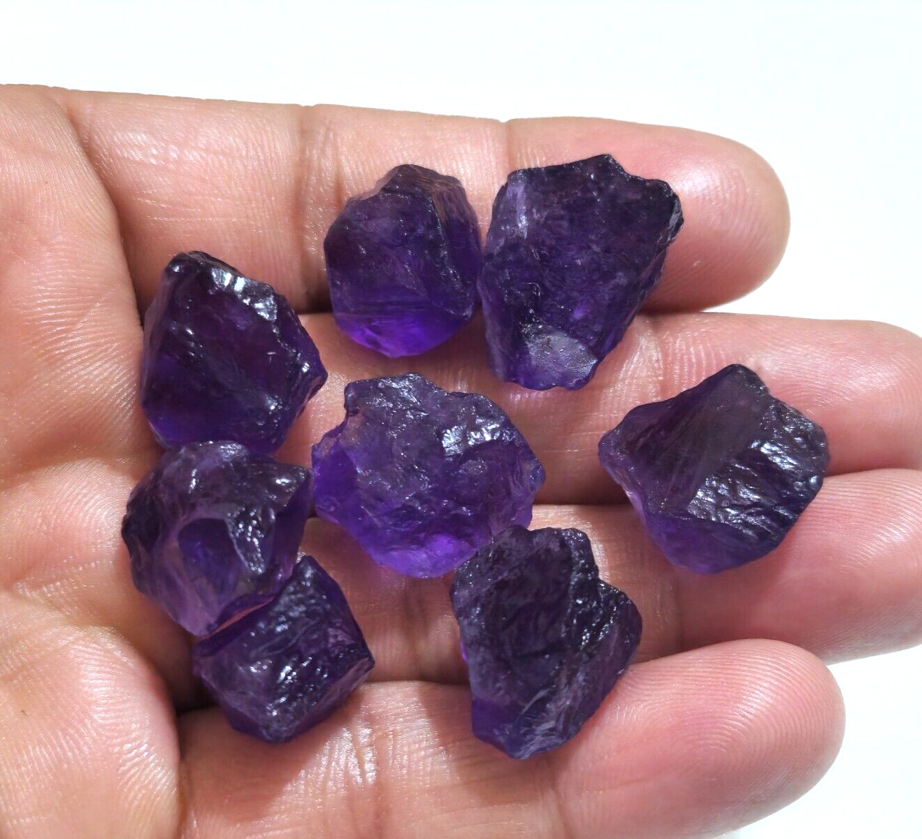 Attractive Purple Amethyst Rough 8 Pcs 15-21 mm Size Loose Gemstone For Jewelry