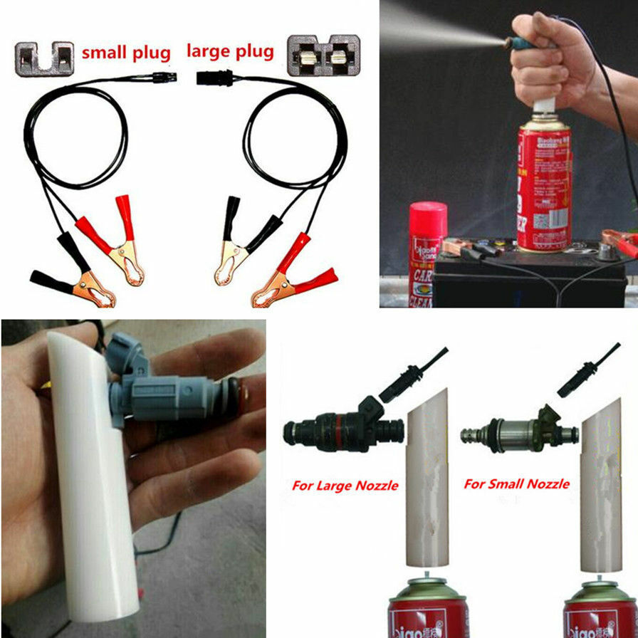 DIY Car Fuel Injector Flush Cleaner Adapter Kit Set Vehicle Cleaners Tool