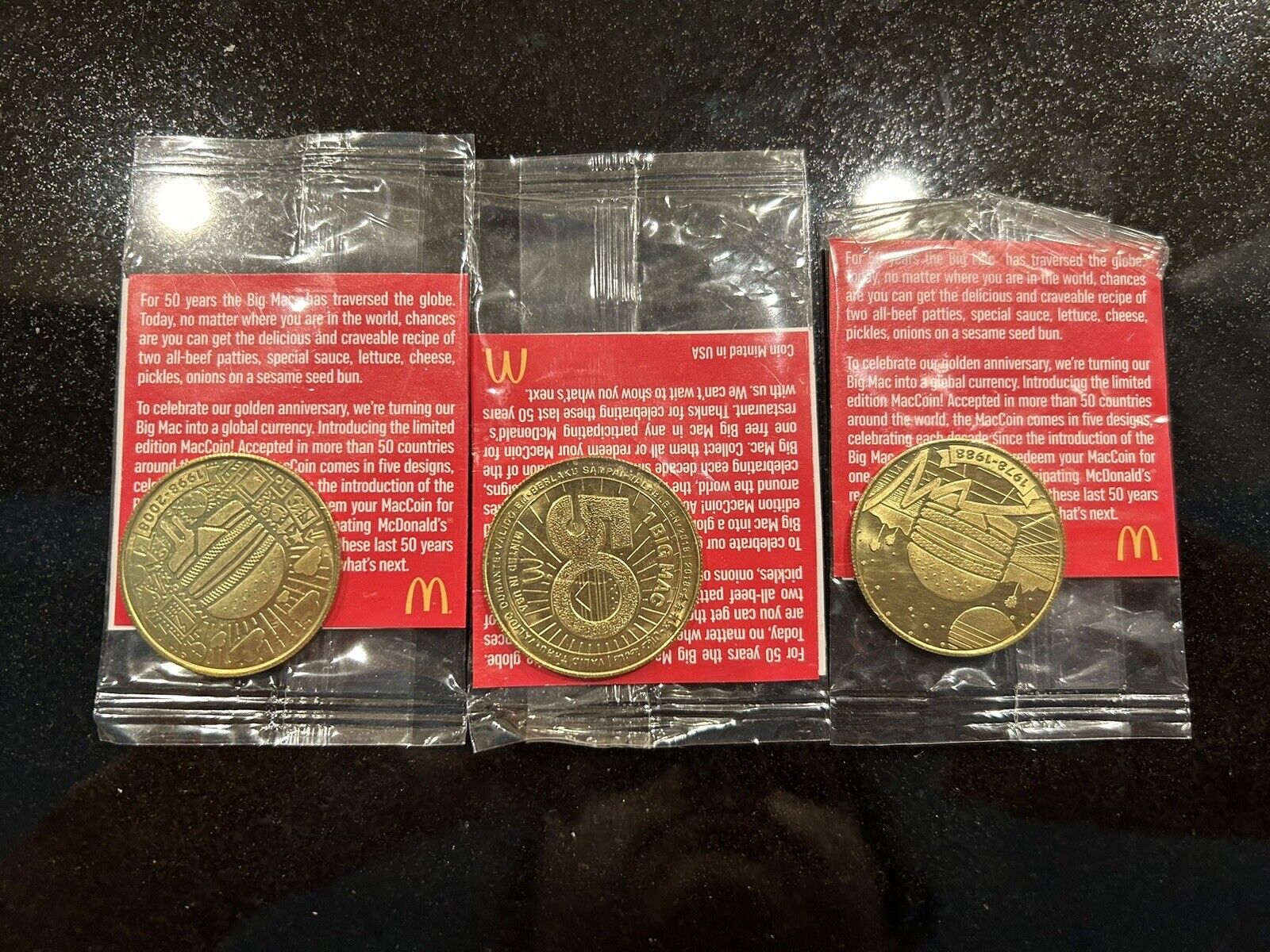 Mcdonalds 50th Anniversary Big Mac Coins 1998-2008 l 1978-1988 NEW SEALED Qty 3