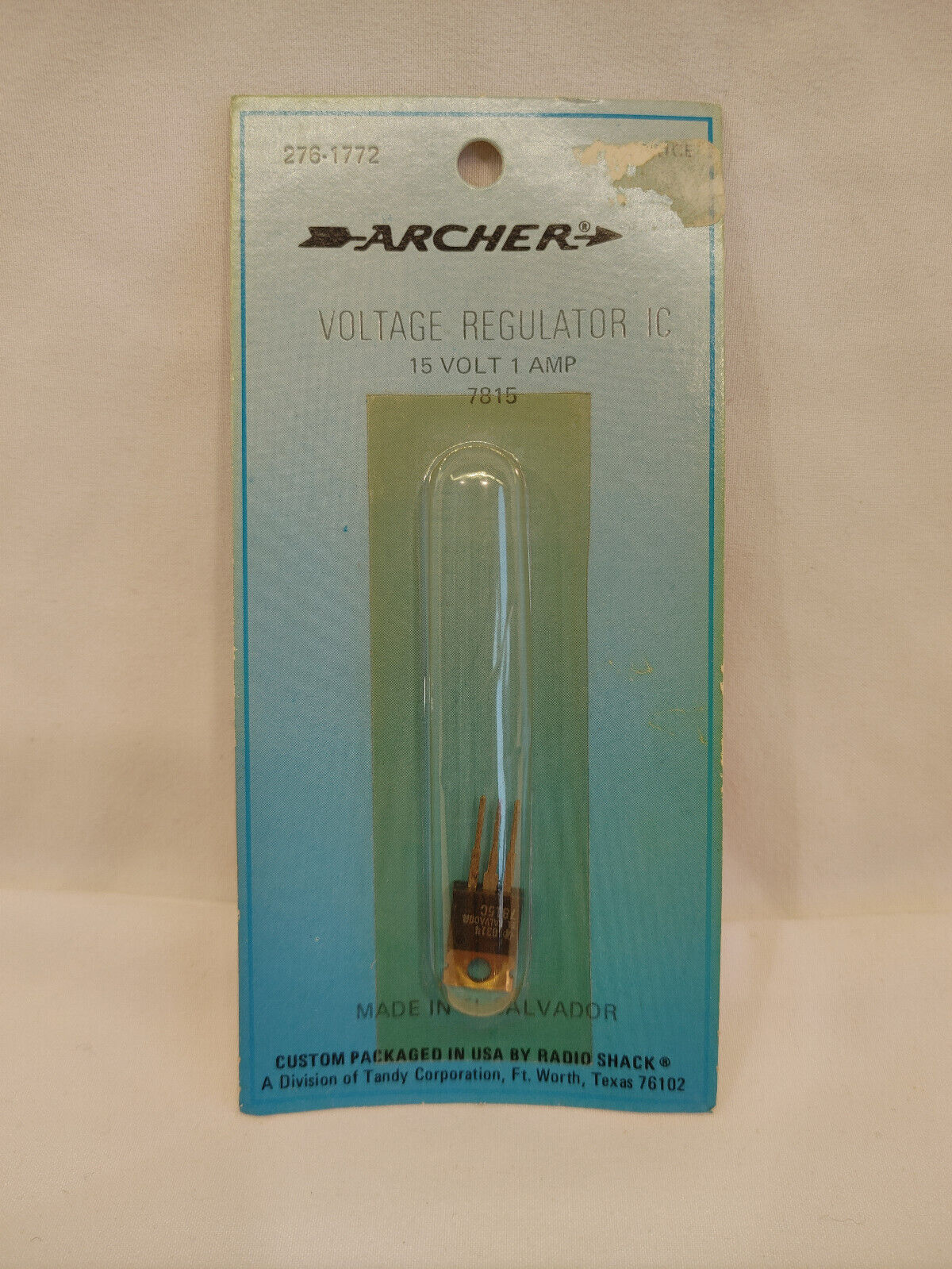 NOS Radio Shack, Archer No. 276-1772, 7815C 15 Volt 1 Amp Voltage Regulator IC