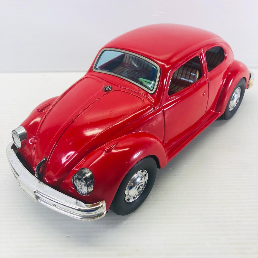 Rare Large 38cm Tin Car Volkswagen Red