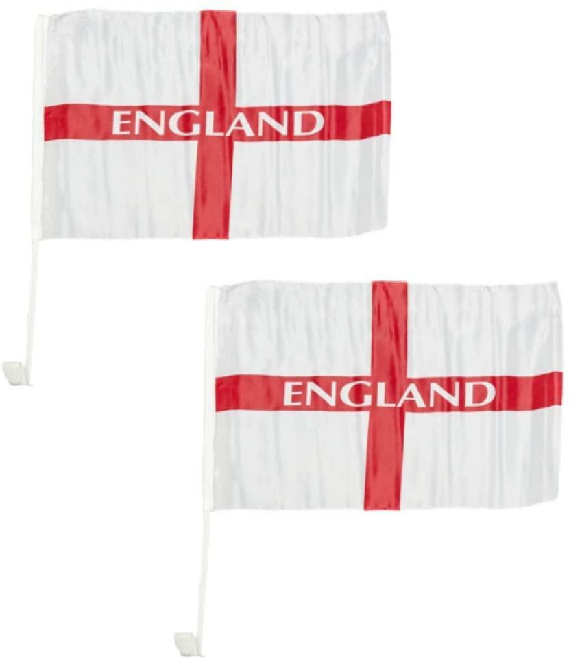 8 Pcs Car Window Flags England St George Cross Vehicles Decor Euro 2024 Soccer