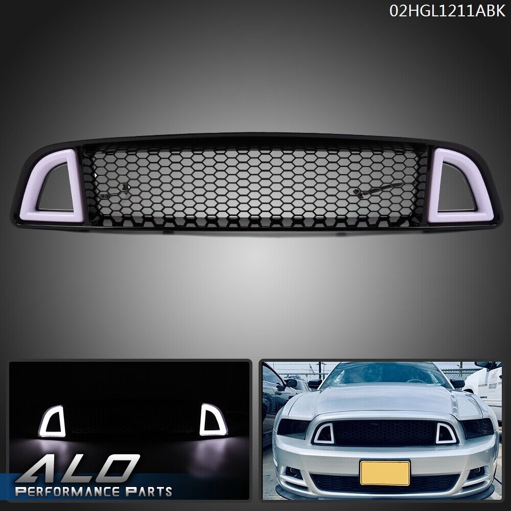 Front Upper LED Honeycomb Style Grille Fit For 2013-2014 Ford Mustang Non-Shelby