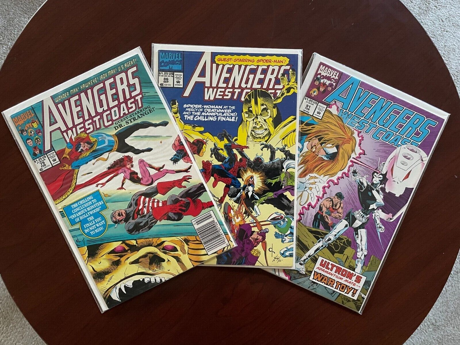 (lot of 3 comics) Avengers West Coast #79 #86 #91 (Marvel 1992-93) 2nd War Toy