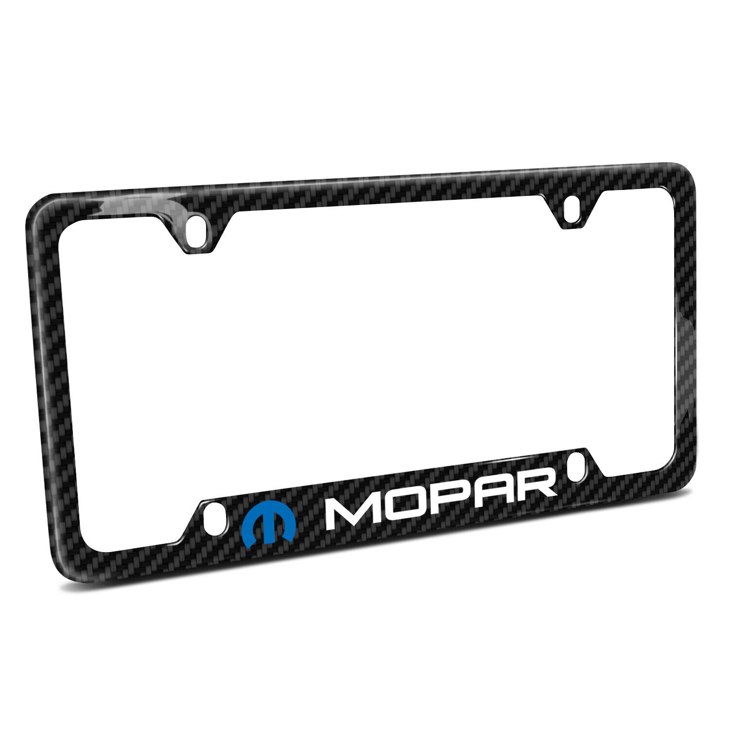 Mopar Black Real 3K Carbon Fiber 50 States 4 Holes License Plate Frame