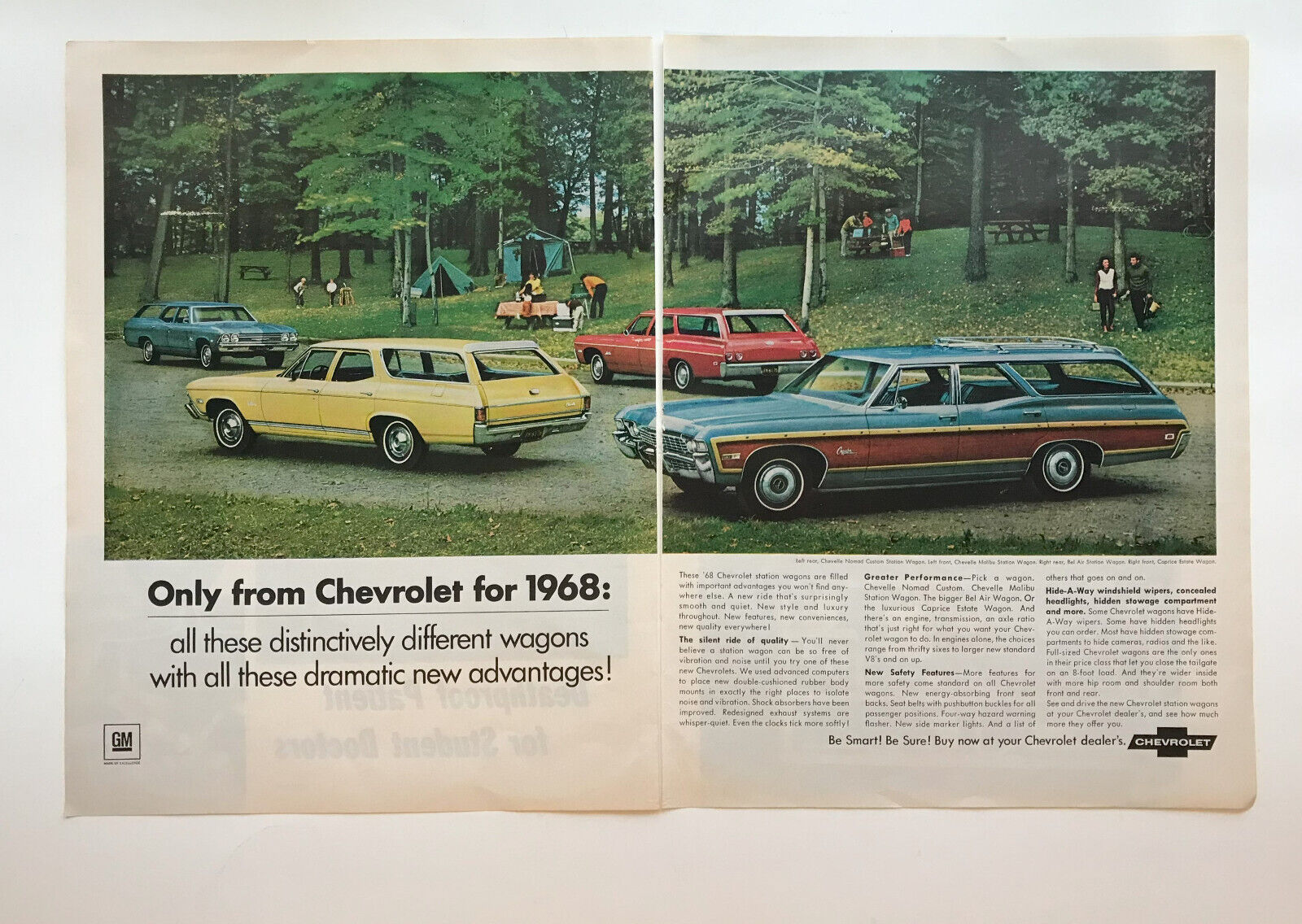 1967 68 Chevrolet Station Wagons Caprice Estate Wagon Chevelle Vintage Print Ad