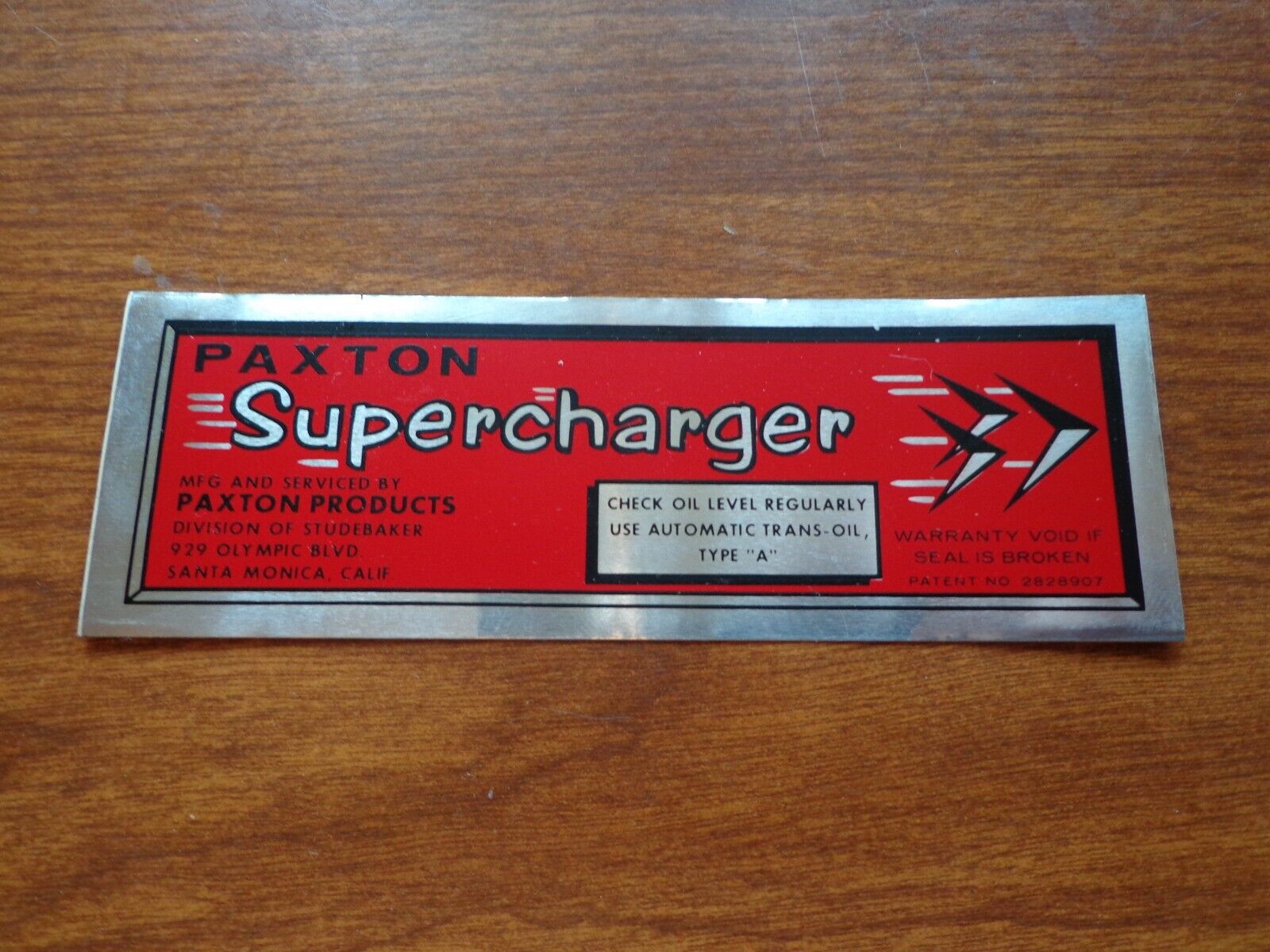  Studebaker Paxton Supercharger Decal  Avanti Hawk Lark