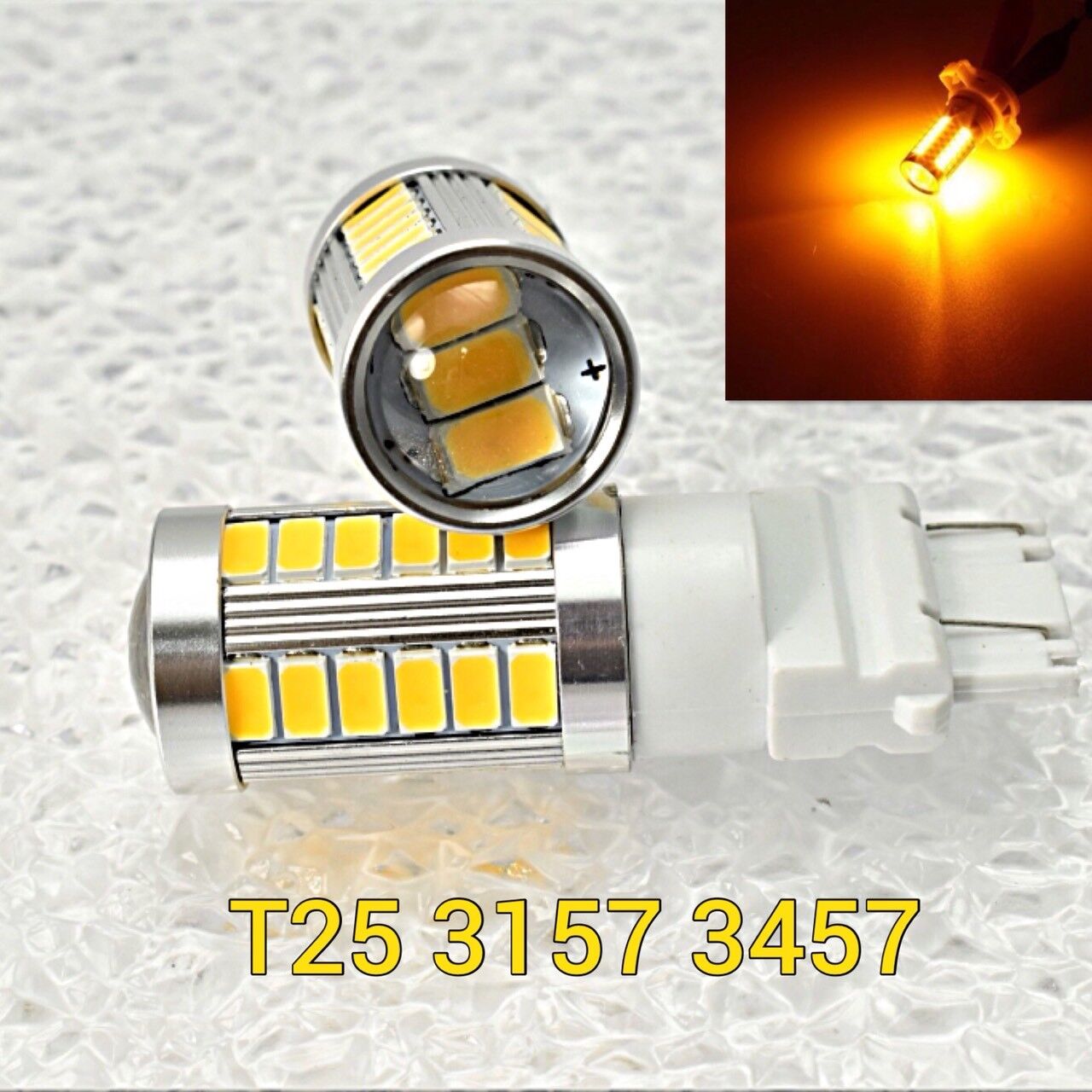 T25 3155 3157 3457 4157 33 SMD LED Amber Front Signal M1 Fits Dodgee A