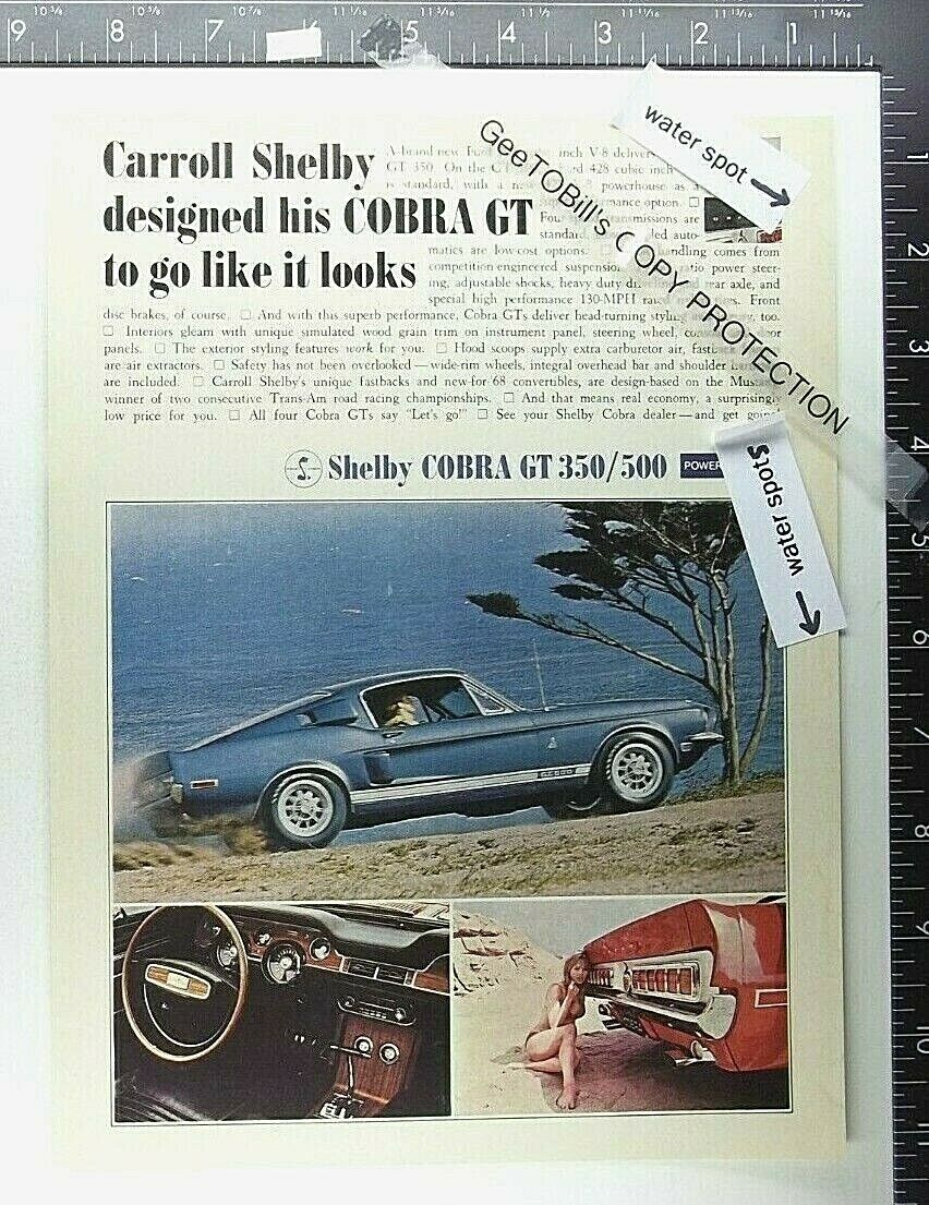 1968 Shelby Mustang Cobra GT 500 428 350 interior wheel hood views Carroll 67 69