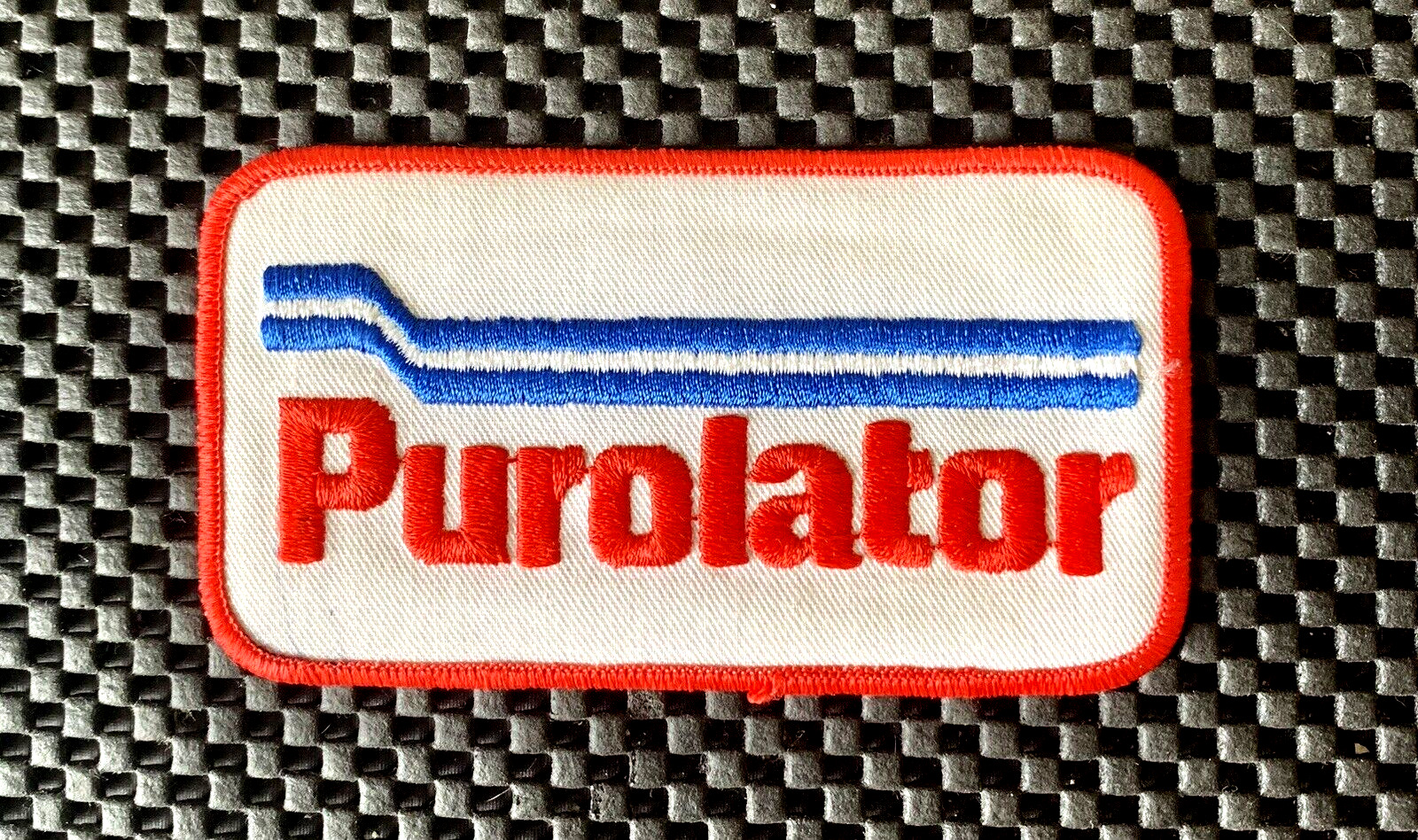 PUROLATOR EMBROIDERED SEW ON PATCH AUTO AIR OIL FILTERS 4 1/2” x 2 1/2” NOS