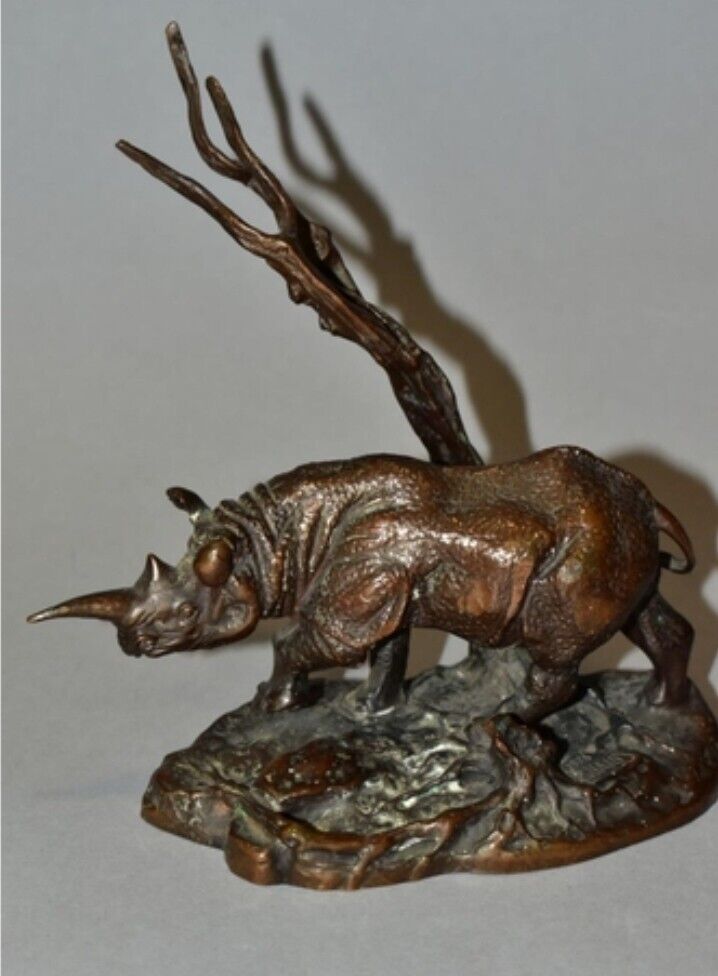 Franklin Mint Bronze Black Rhino