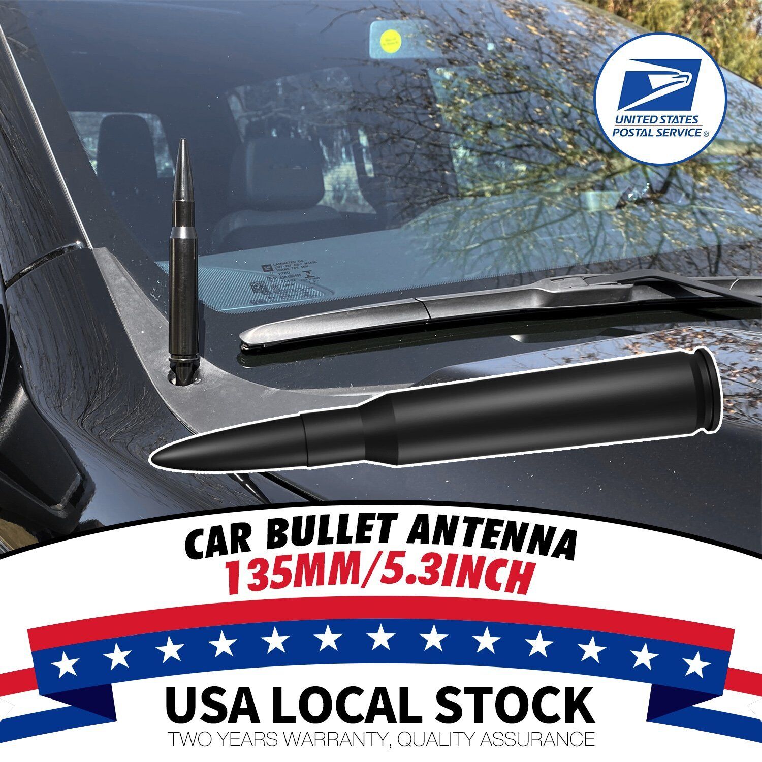 5.3 in. Black Antenna Mast  AM/FM for NISSAN TITAN 2004-2021 Front Right US