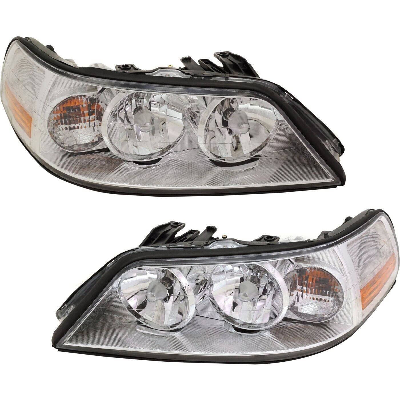 Headlight Assembly Set For 2005-11 Lincoln Town Car Left Right Halogen With Bulb