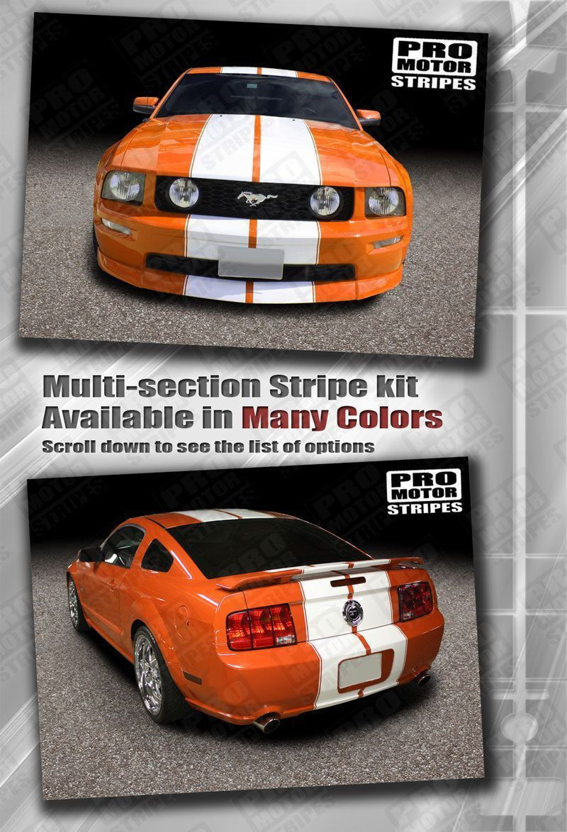 Ford Mustang 2005-2009 Pre-cut Over-The-Top Double Stripes Decals (Choose Color)