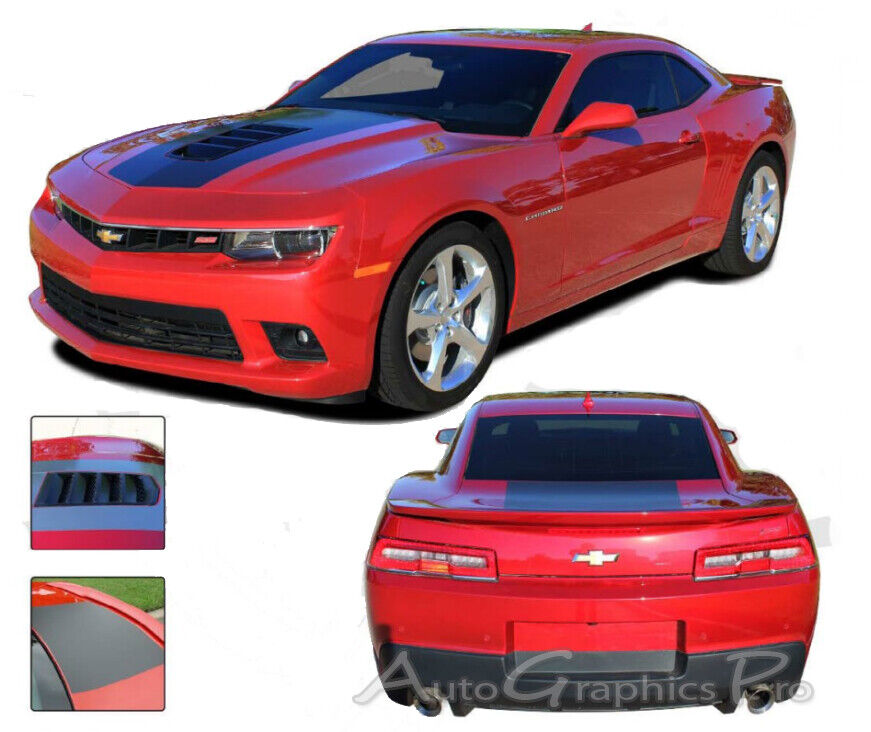 Racing Rally OE Stripes Wide Hood Vinyl Graphic Decals 3M 2014-15 Camaro SS RS