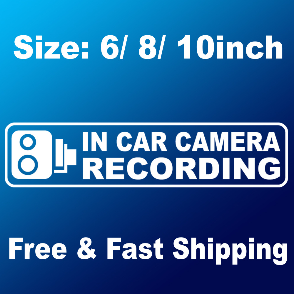 2x in Car Camera Recording Decal Sticker Auto Window Door Sign Vinyl Decals