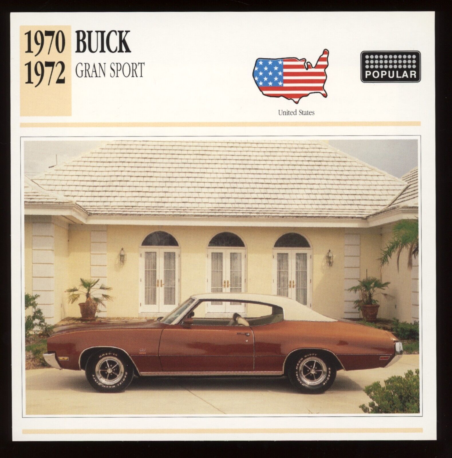 1970 - 1972 Buick Gran Sport  Classic Cars Card