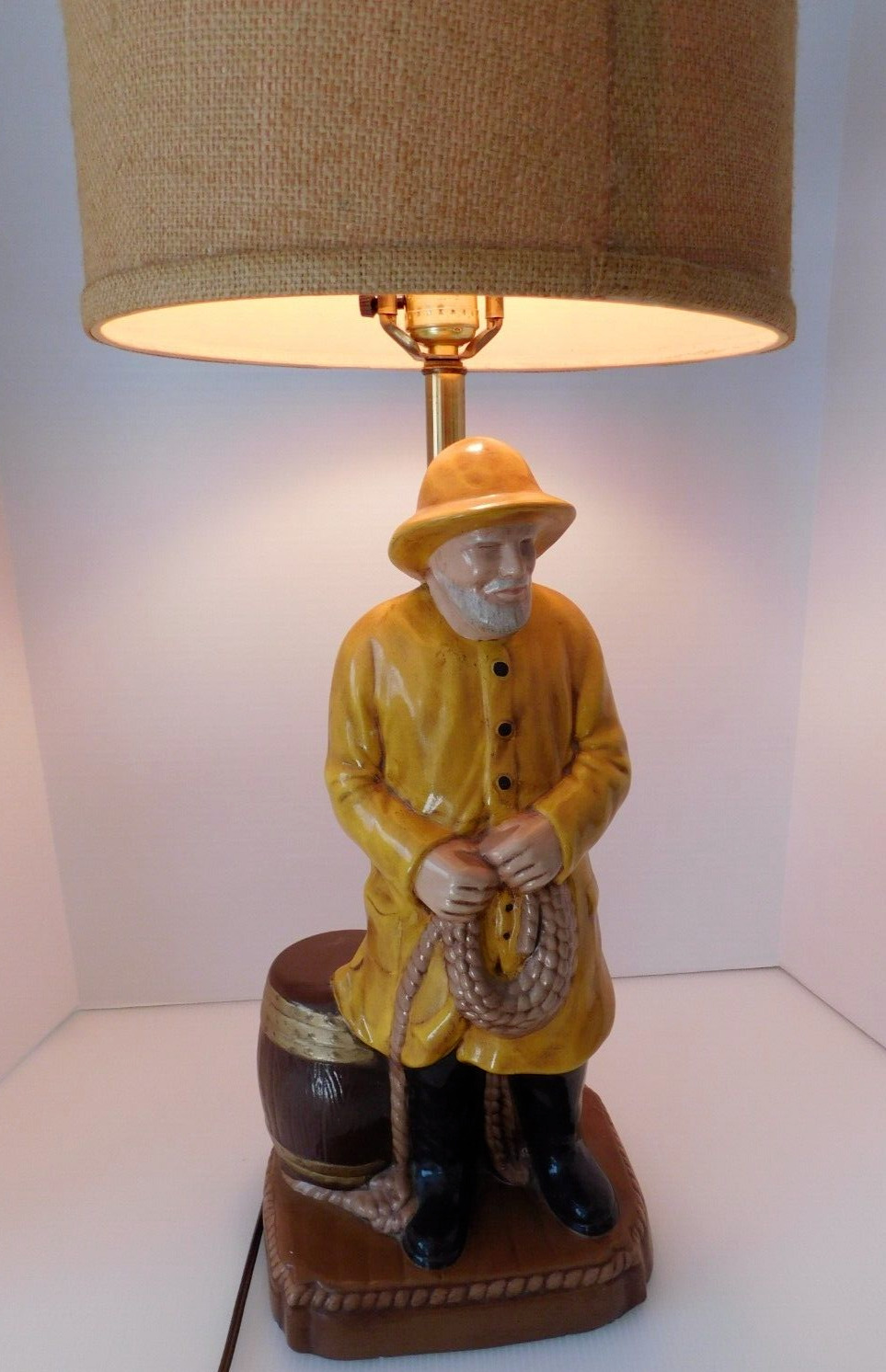 Vintage Old Salty Fisherman ( Table Lamp circa 1971