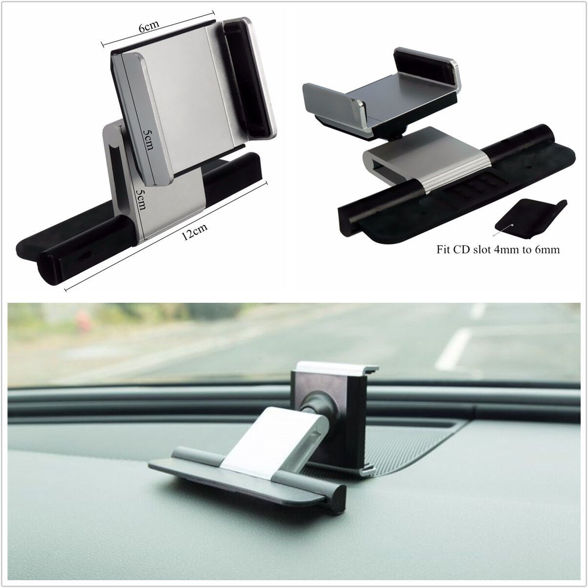 Portable Car Vehicle CD Slot Mount Holder Bracket For 3.5-5.5 Inch Cellphone GPS