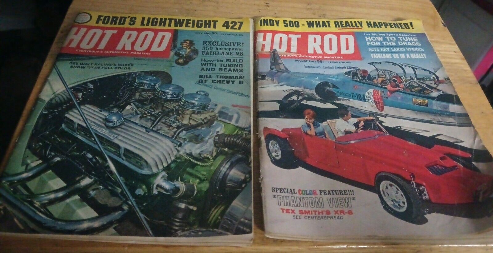 2 VTG Hot Rod Magazines July & August 1963 Ford\'s 427/ Tex Smiths XR-6 Special