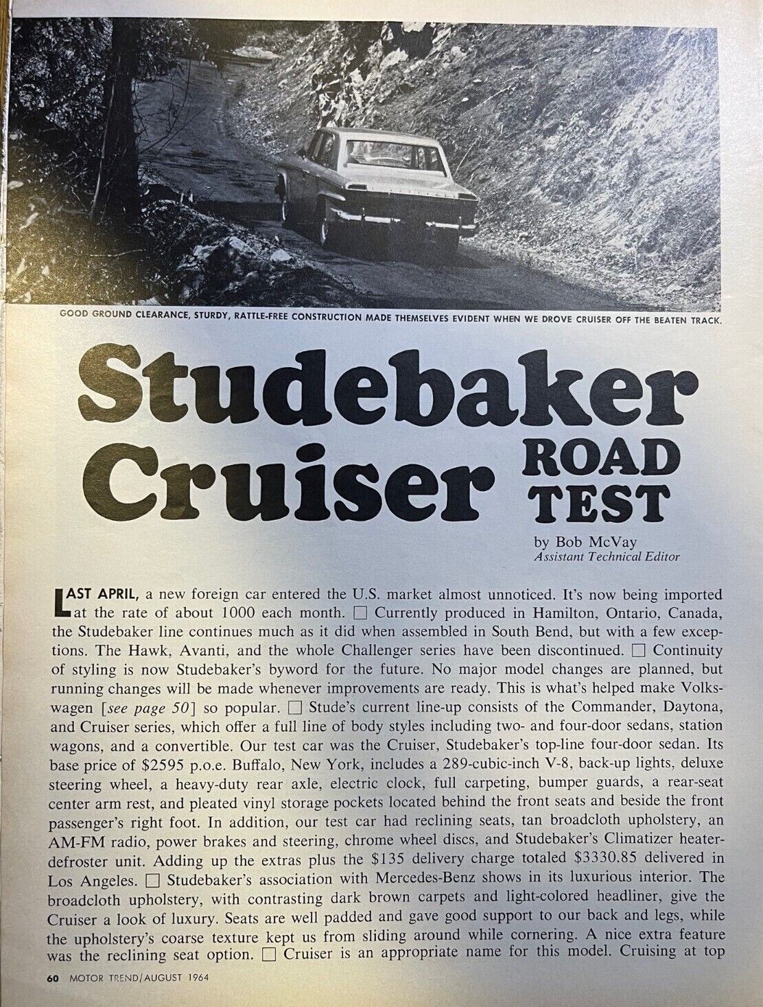  Road Test 1964 Studebaker Cruiser illustrated