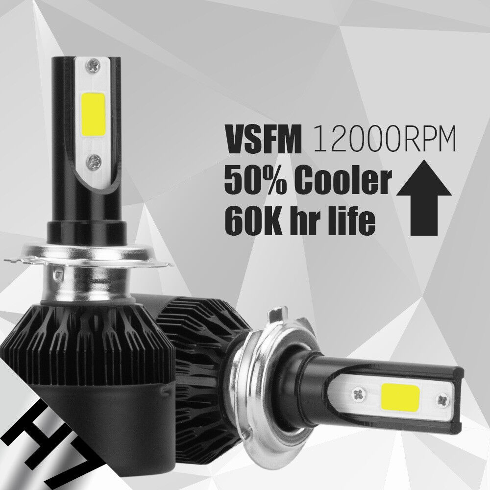 H7 LED Headlight Conversion 38800LM 388W COB 6500K White Light Bulbs Waterproof