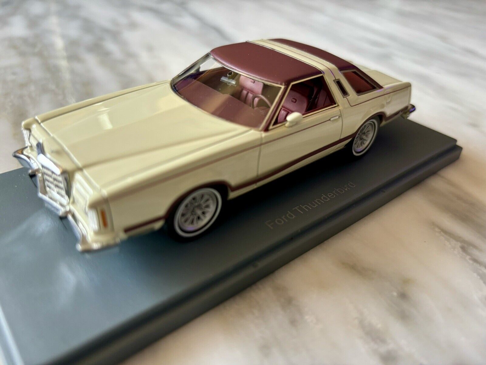 NEO 1:43 1979 Ford Thunderbird . Cream Linen/Burgundy . Flawless