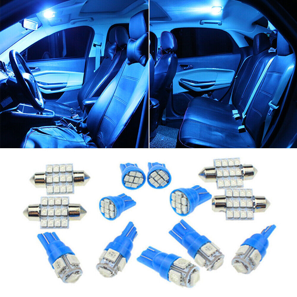 13x T10 31mm Car LED Interior Lights Kit Ice Blue Dome Map License Plate Bulbs u